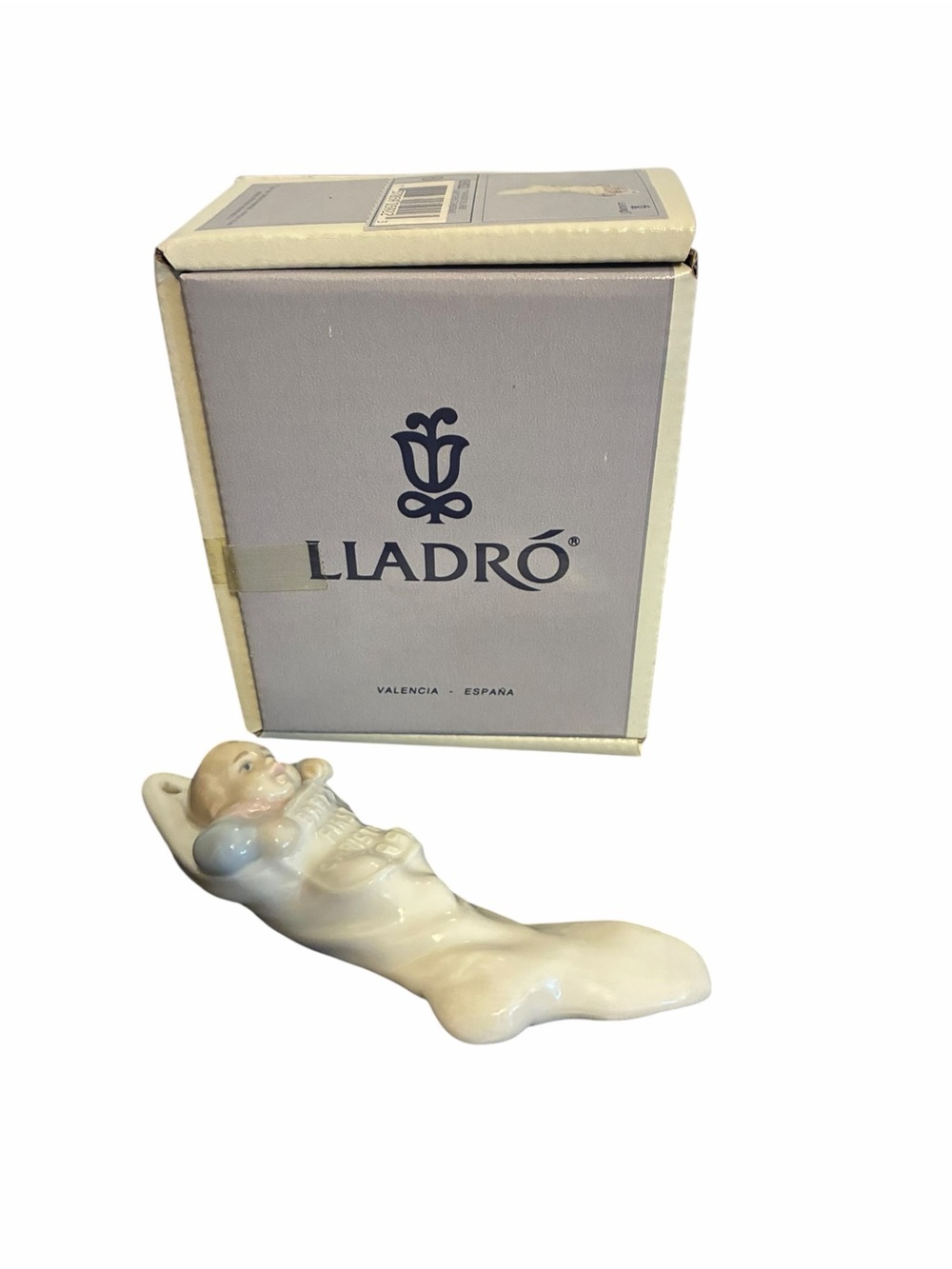 Lladro Baby's First Christmas 1992 Porcelain Ornament Stocking 5857 Boxed